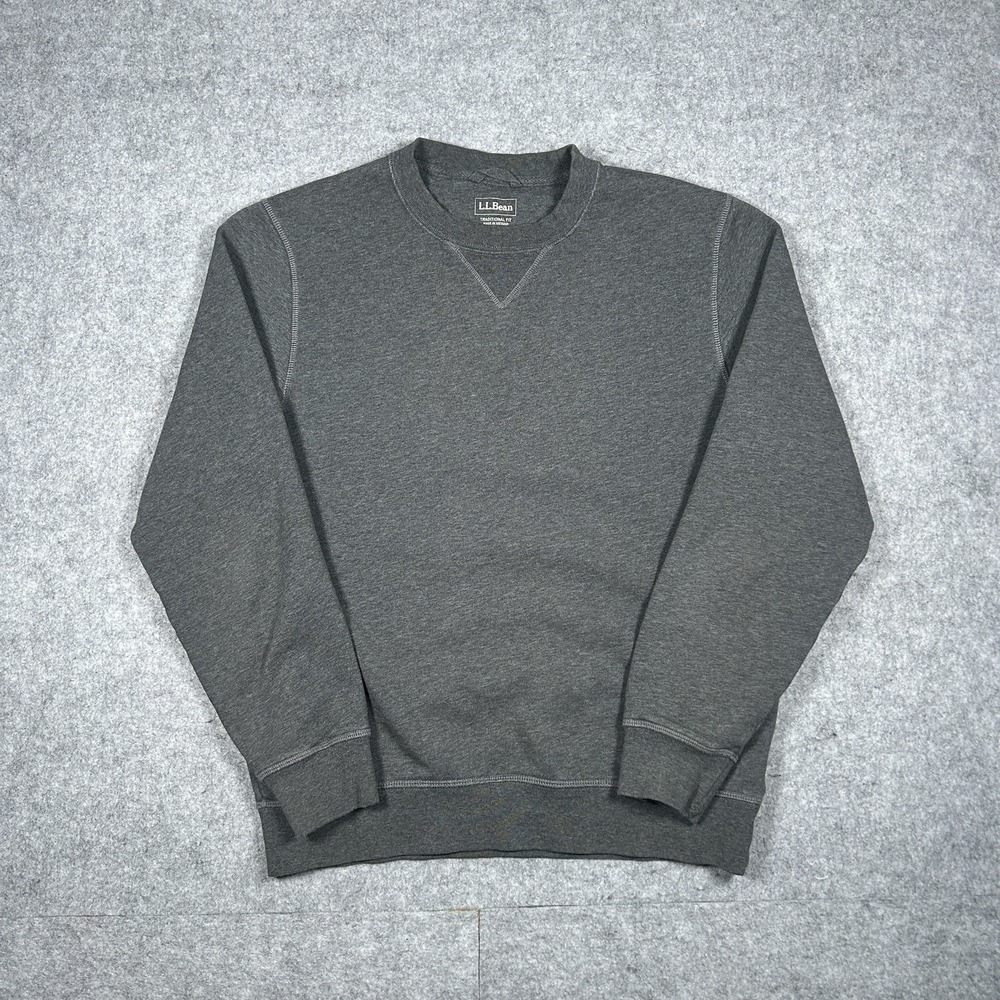 L.L. Bean‎ Pullover Sweater Men's Size Small Reg Grey Traditional Fit V Notch